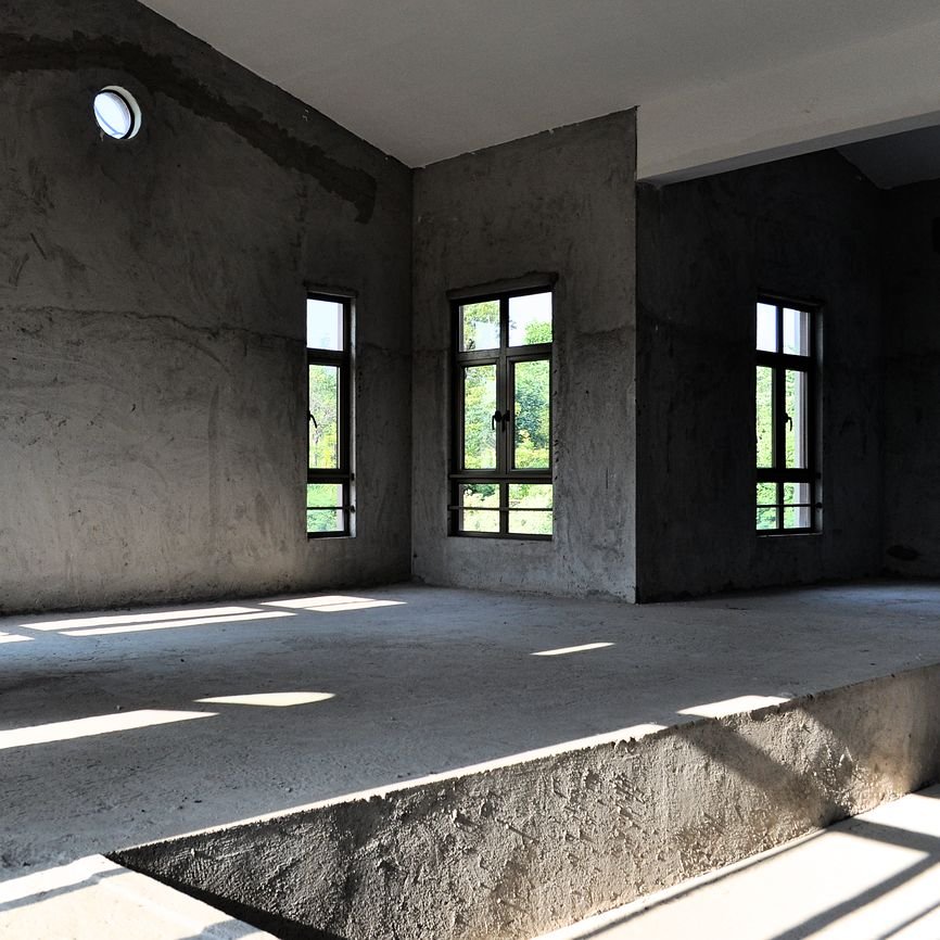 The unfinished interior of a new home in Dongguan, China
