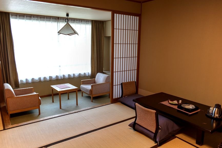 Guestroom in a Japanese ryokan (hotel)