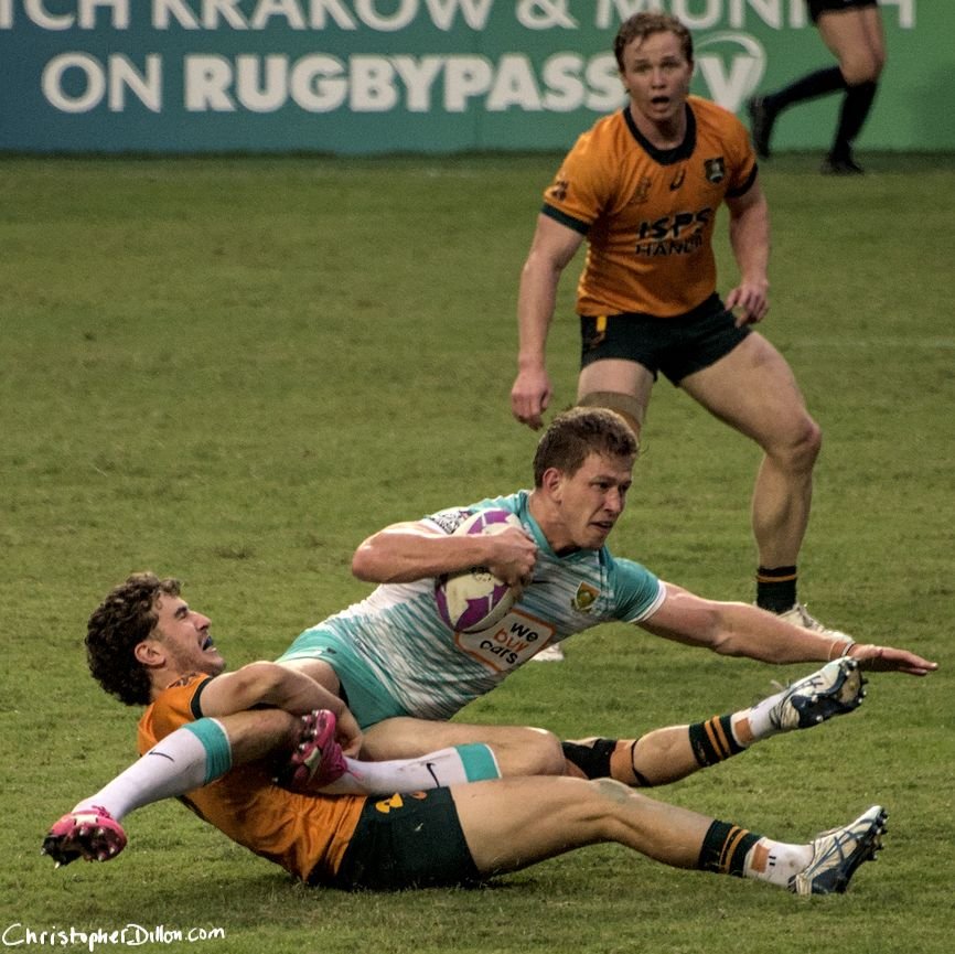 South Africa vs Australia at the Hong Kong Rugby Sevens on April 6, 2024