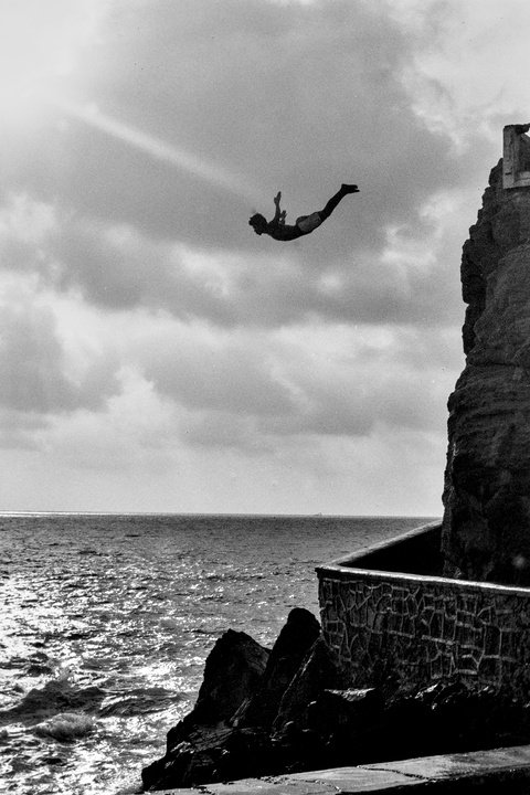 Cliff diver, Mazatlan, Mexico, October 1987