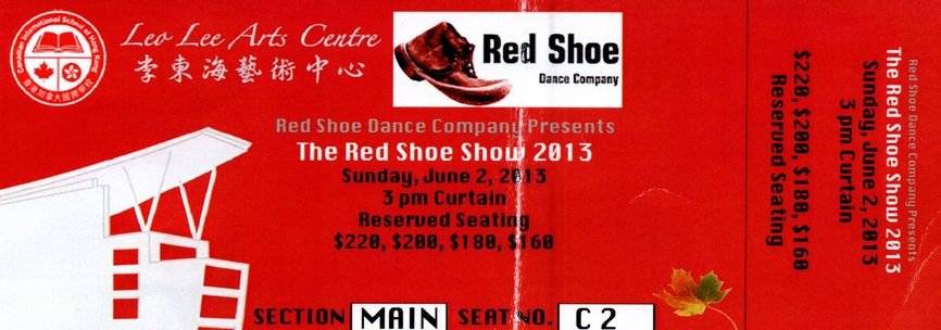 Ticket to a dance recital